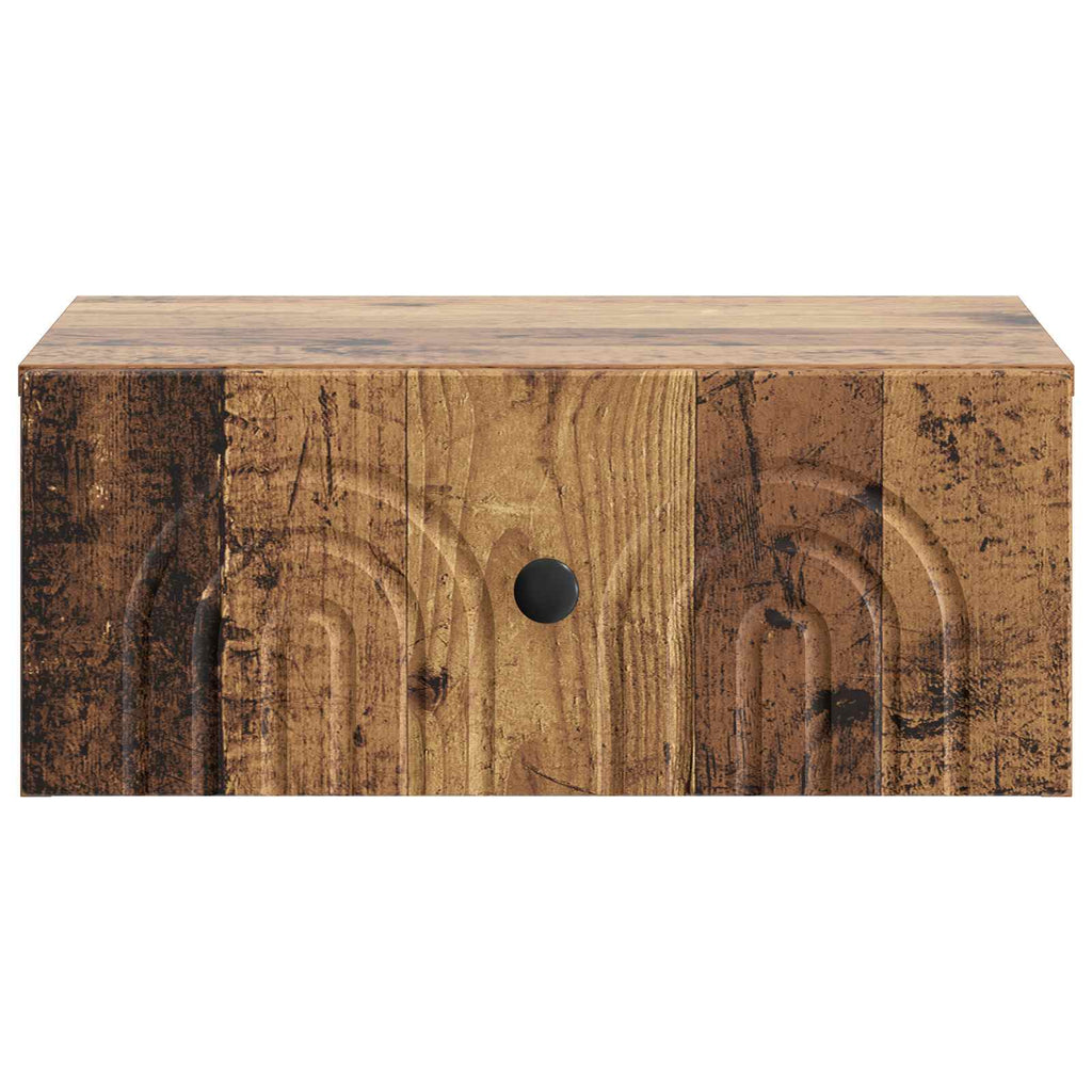 vidaXL Wisząca Szafka Nocna z szufladą Stare drewno 49 x 34,5 x 20 cm