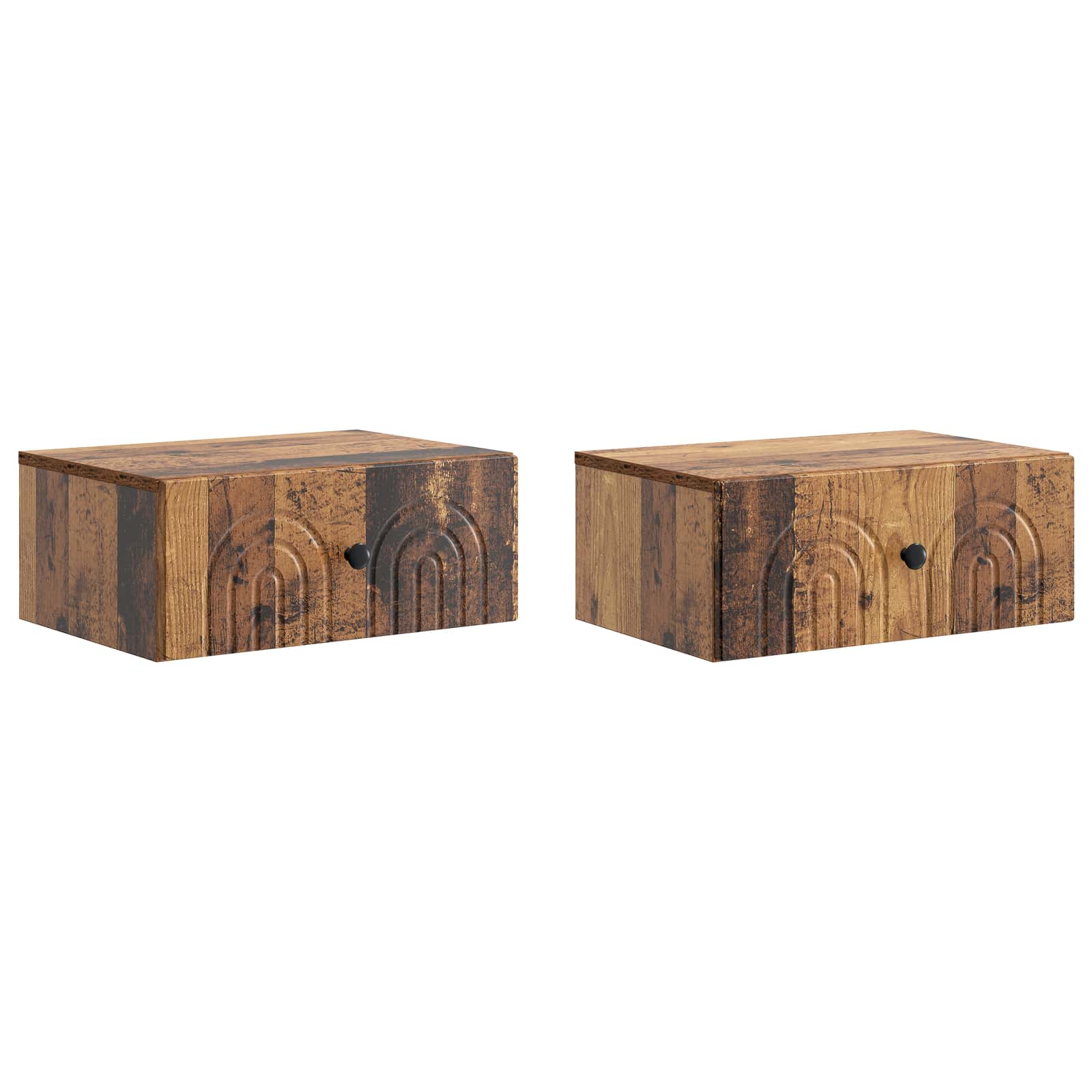 vidaXL Wisząca Szafka Nocna 2 pcs Stare drewno 49 x 34,5 x 20 cm
