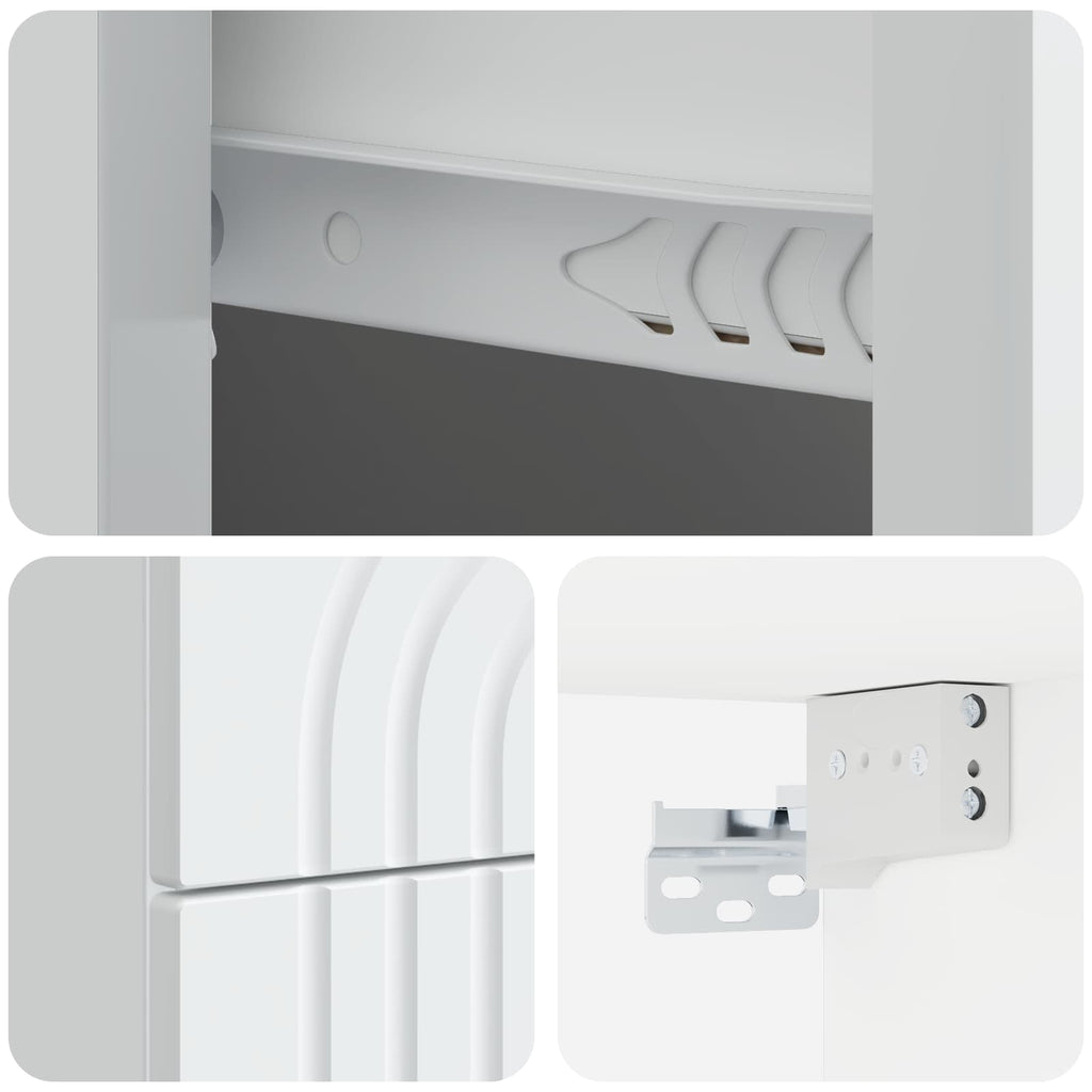 vidaXL Wisząca Szafka Nocna z szufladą 2 pcs Biały 33 x 34,5 x 40 cm