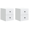 vidaXL Wisząca Szafka Nocna z szufladą 2 pcs Biały 33 x 34,5 x 40 cm