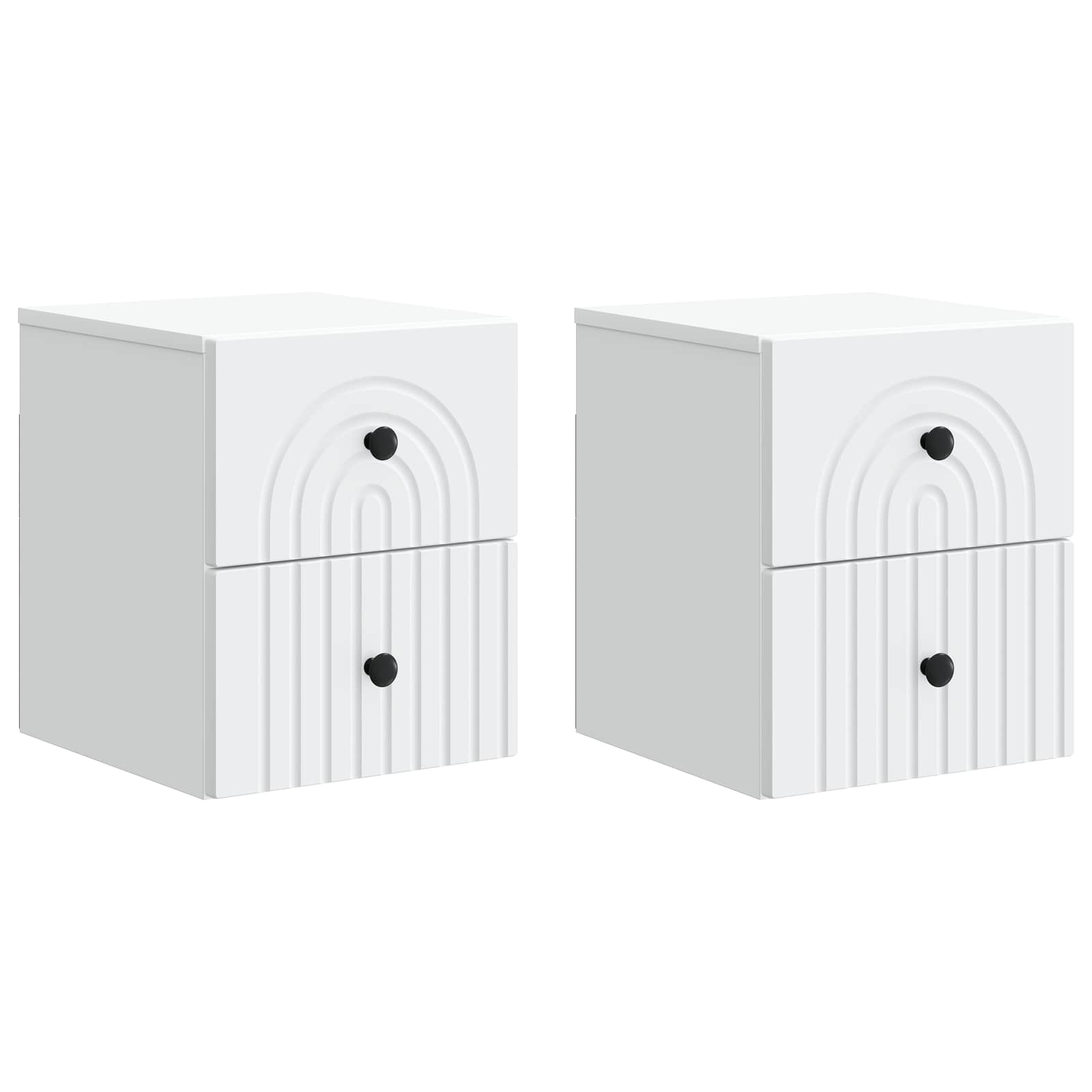 vidaXL Wisząca Szafka Nocna z szufladą 2 pcs Biały 33 x 34,5 x 40 cm