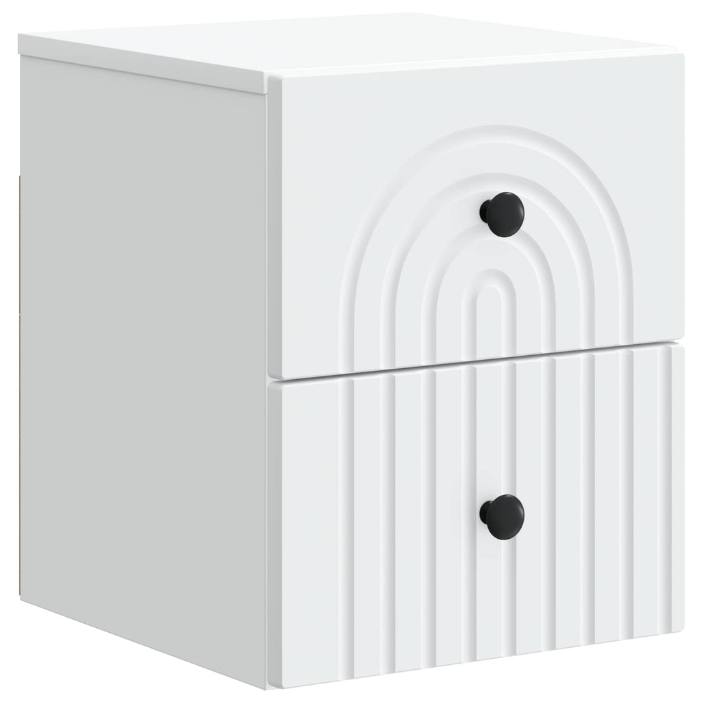 vidaXL Wisząca Szafka Nocna z szufladą 2 pcs Biały 33 x 34,5 x 40 cm
