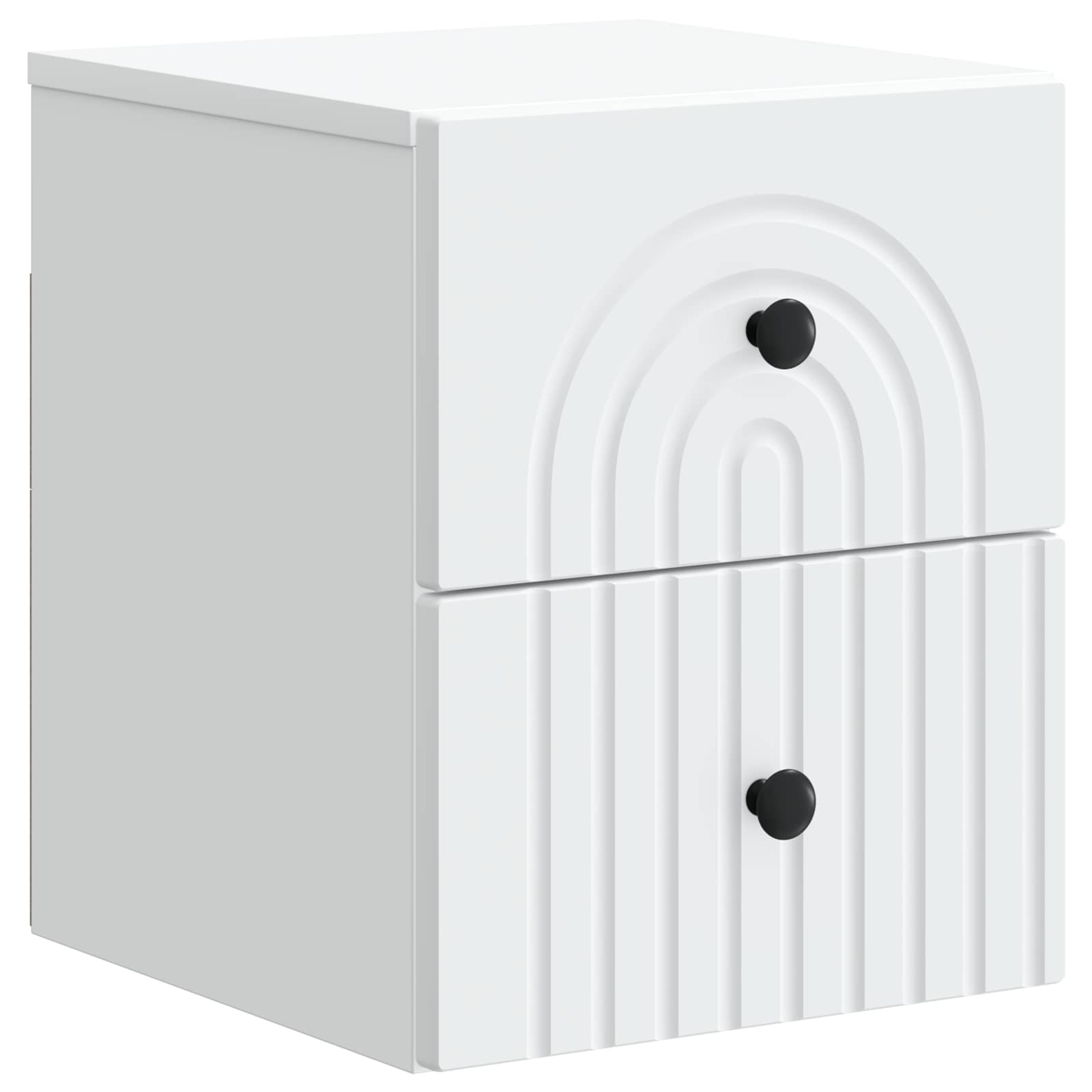 vidaXL Wisząca Szafka Nocna z szufladą 2 pcs Biały 33 x 34,5 x 40 cm