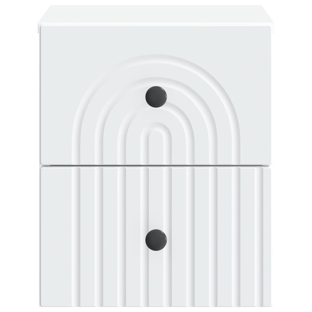 vidaXL Wisząca Szafka Nocna z szufladą 2 pcs Biały 33 x 34,5 x 40 cm