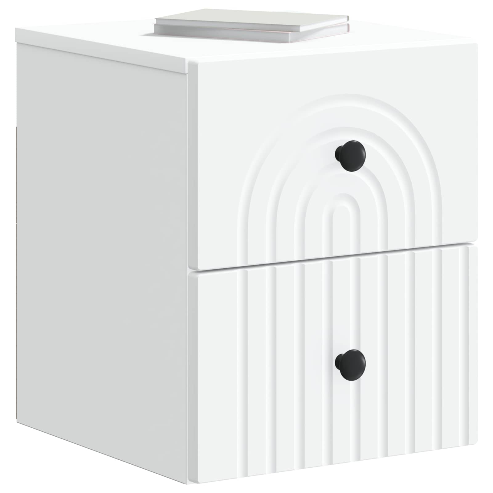 vidaXL Wisząca Szafka Nocna z szufladą 2 pcs Biały 33 x 34,5 x 40 cm