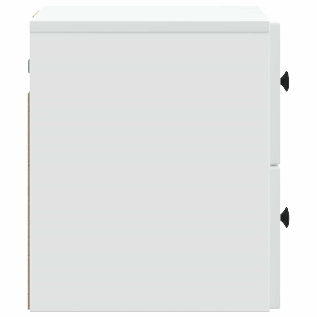 vidaXL Wisząca Szafka Nocna z szufladą 2 pcs Biały 33 x 34,5 x 40 cm