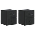 vidaXL Wisząca Szafka Nocna z szufladą 2 pcs Czarny 33 x 34,5 x 40 cm