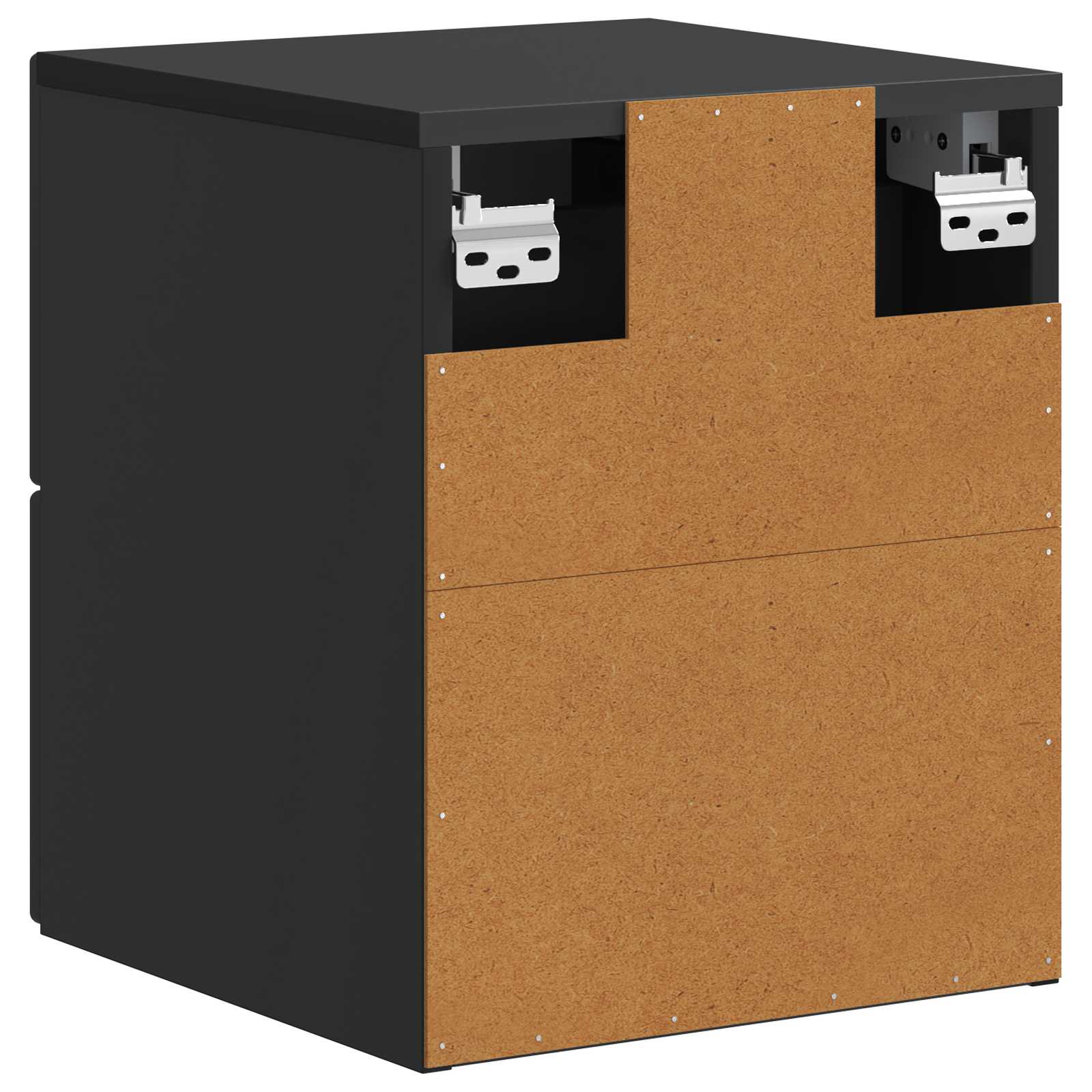 vidaXL Wisząca Szafka Nocna z szufladą 2 pcs Czarny 33 x 34,5 x 40 cm