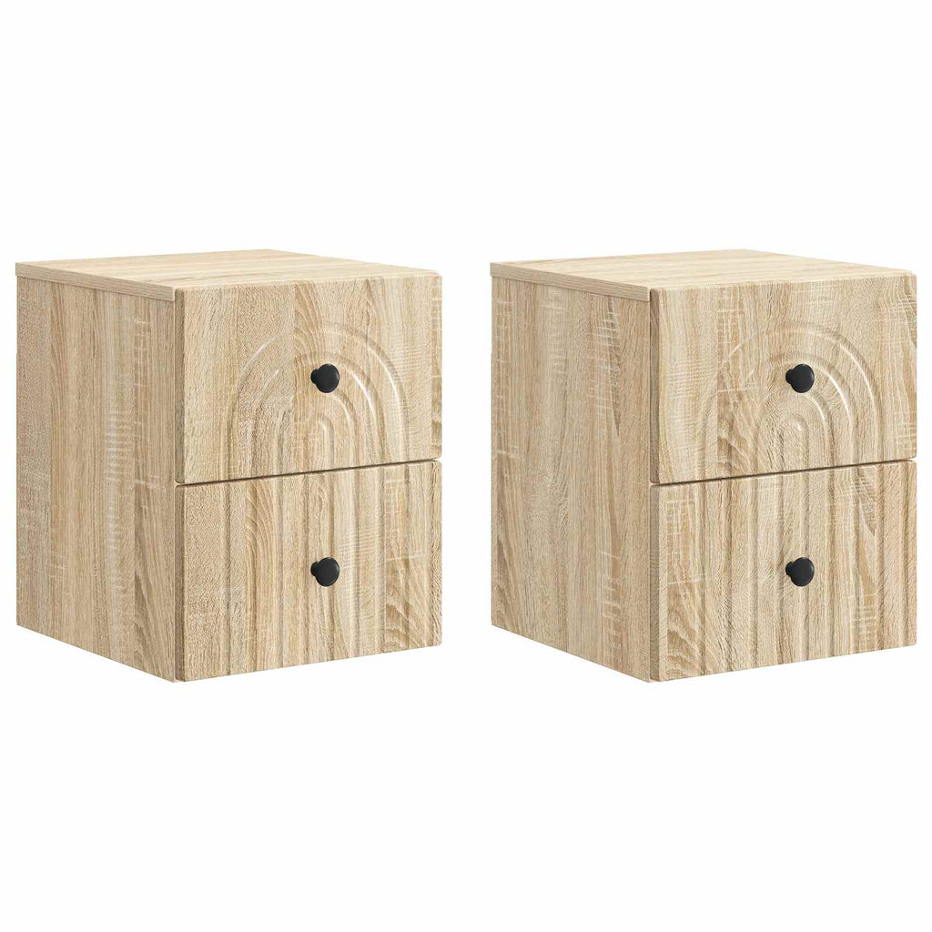 vidaXL Wisząca Szafka Nocna 2 pcs dąb Sonoma 33 x 34,5 x 40 cm