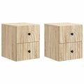 vidaXL Wisząca Szafka Nocna 2 pcs dąb Sonoma 33 x 34,5 x 40 cm
