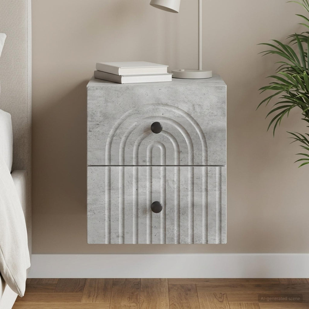 vidaXL Wisząca Szafka Nocna Betonowy szary 33 x 34,5 x 40 cm