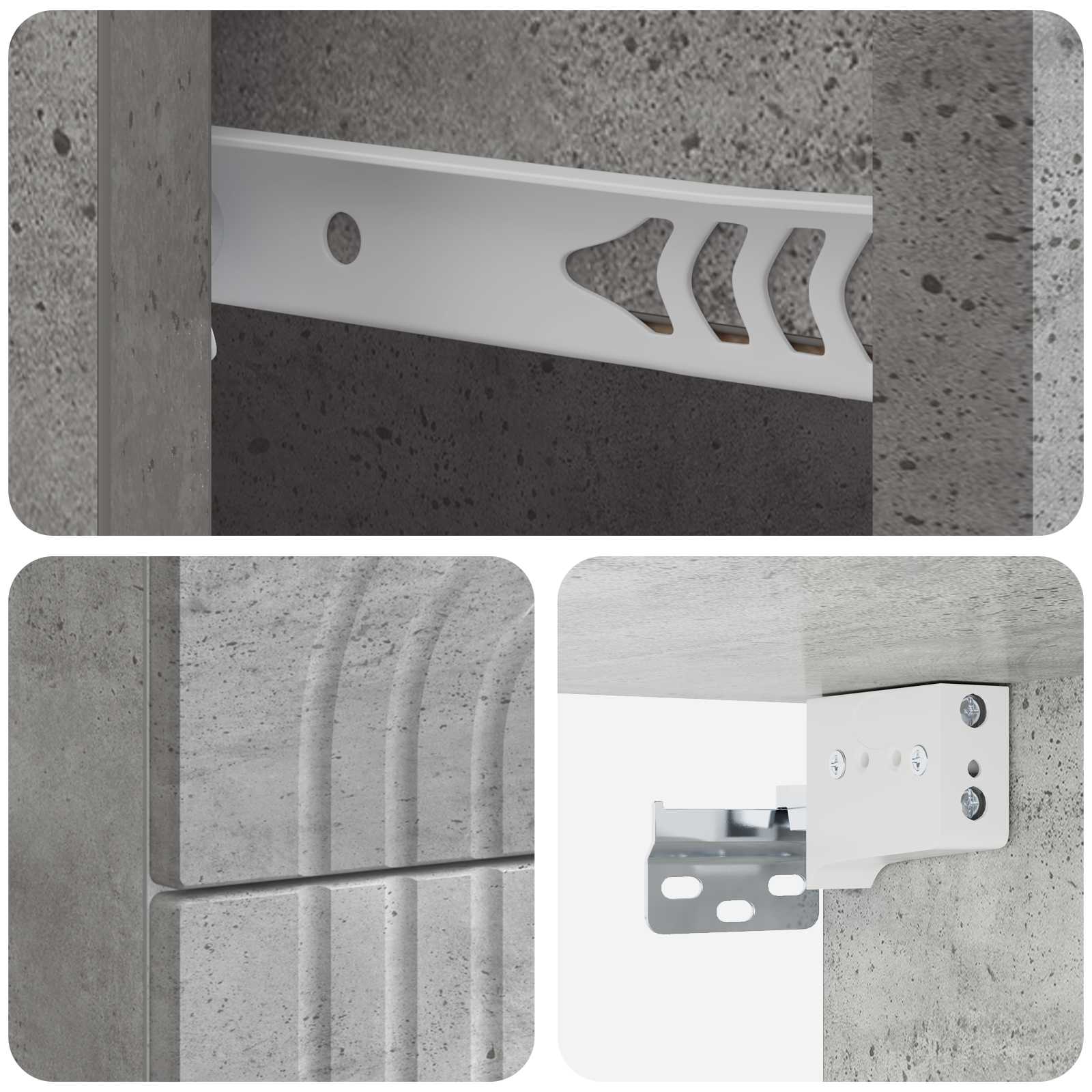 vidaXL Wisząca Szafka Nocna 2 pcs Betonowy szary 33 x 34,5 x 40 cm