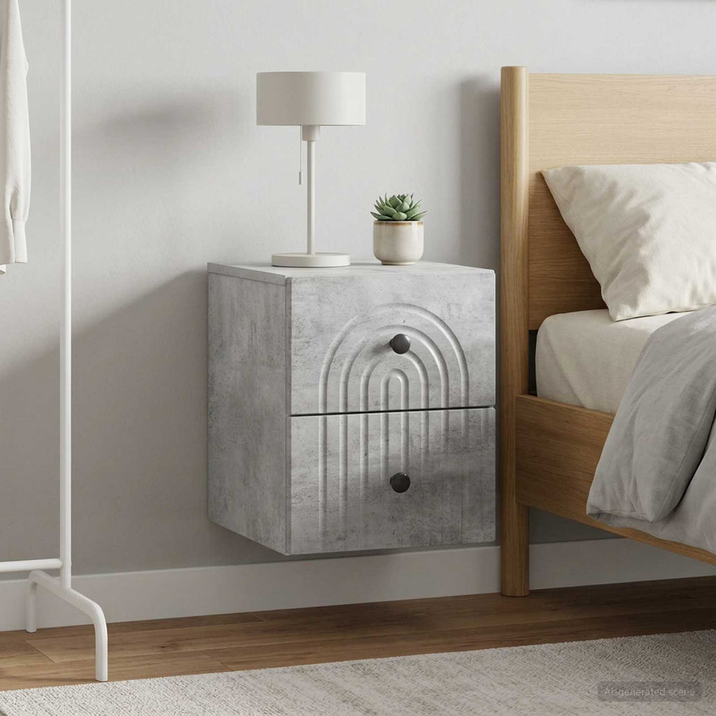 vidaXL Wisząca Szafka Nocna 2 szt. Betonowy szary 33 x 34,5 x 40 cm