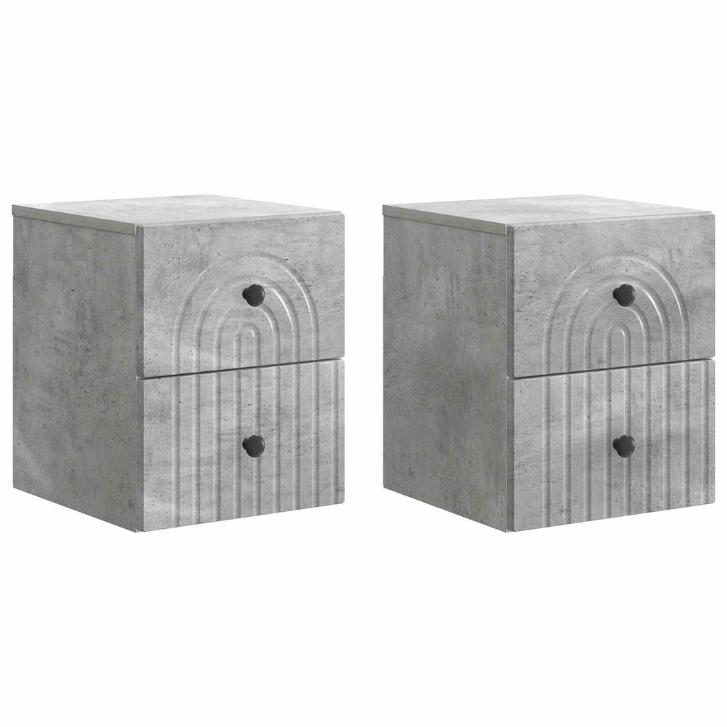 vidaXL Wisząca Szafka Nocna 2 pcs Betonowy szary 33 x 34,5 x 40 cm