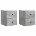 vidaXL Wisząca Szafka Nocna 2 pcs Betonowy szary 33 x 34,5 x 40 cm
