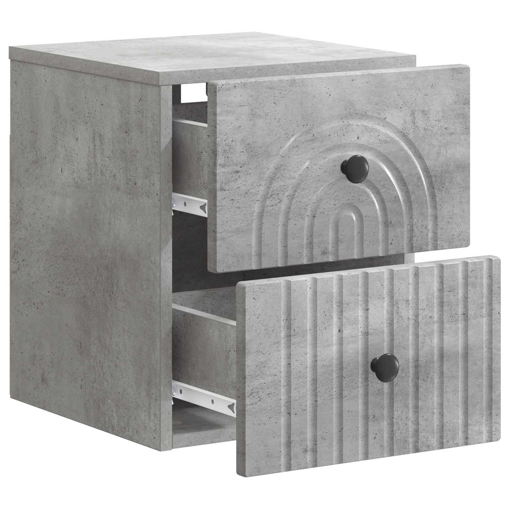 vidaXL Wisząca Szafka Nocna 2 pcs Betonowy szary 33 x 34,5 x 40 cm
