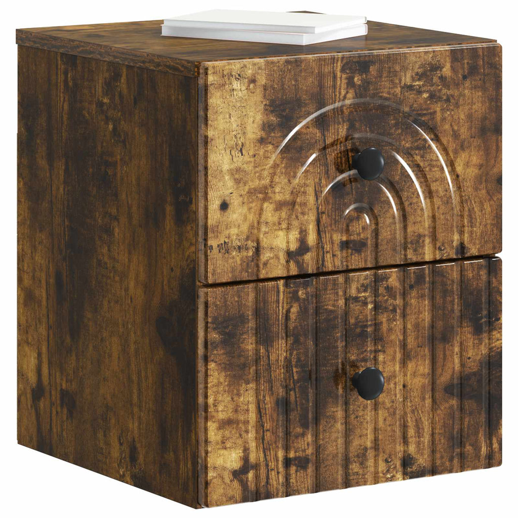 vidaXL Wisząca Szafka Nocna 2 pcs Dąb wędzony 33 x 34,5 x 40 cm