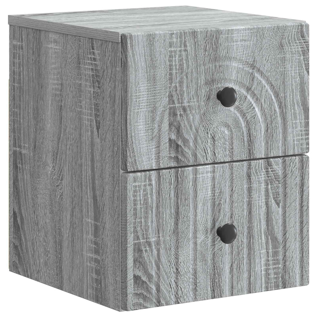 vidaXL Wisząca Szafka Nocna z szufladą Szary Sonoma 33 x 34,5 x 40 cm