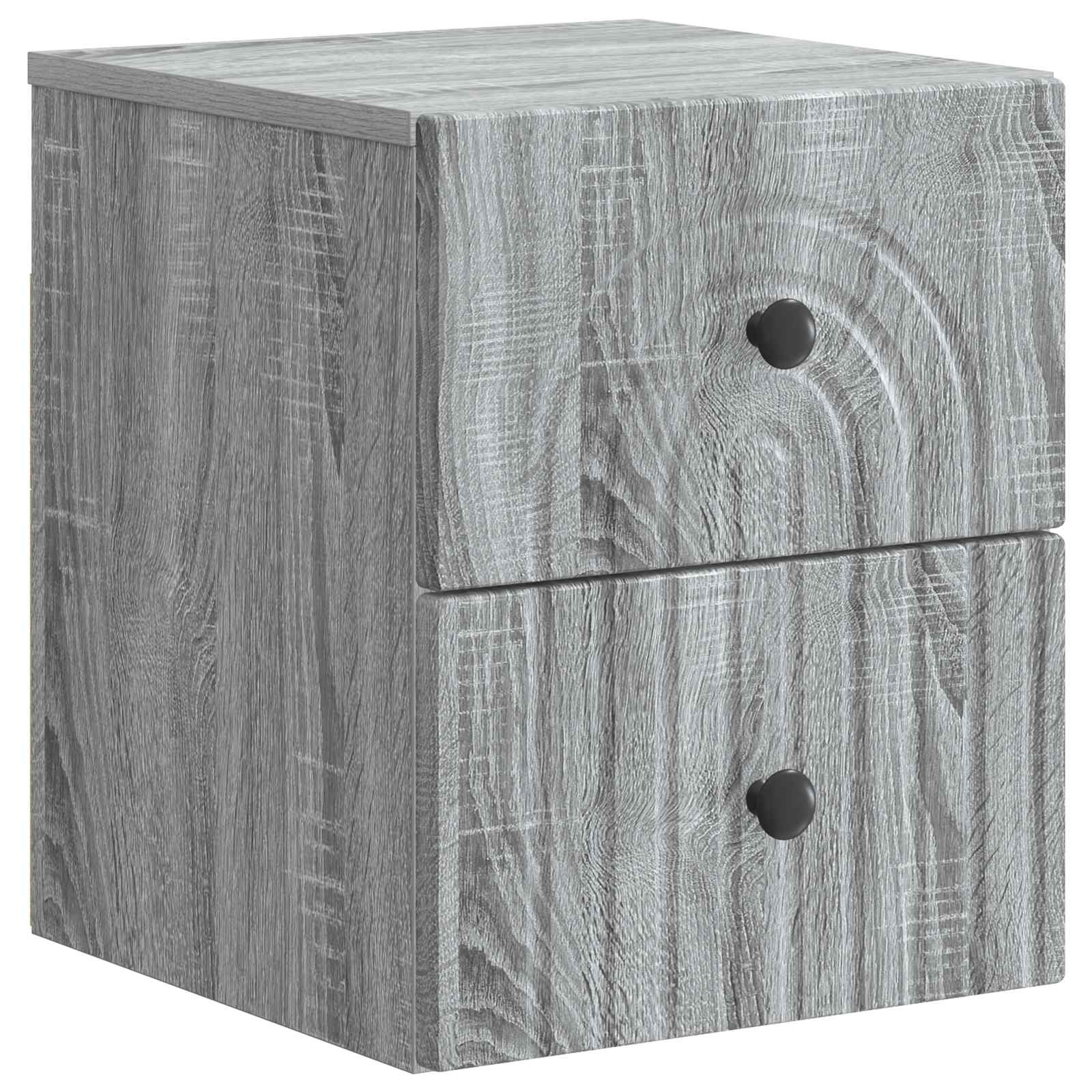 vidaXL Wisząca Szafka Nocna z szufladą Szary Sonoma 33 x 34,5 x 40 cm
