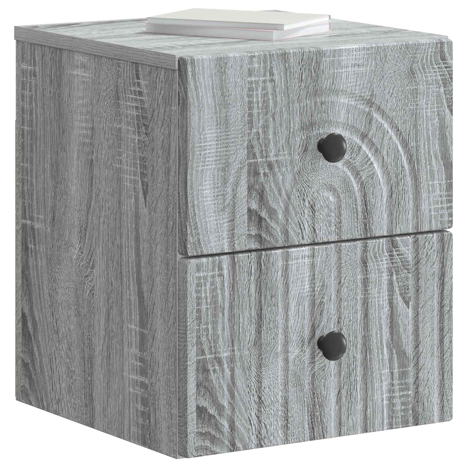 vidaXL Wisząca Szafka Nocna z szufladą Szary Sonoma 33 x 34,5 x 40 cm