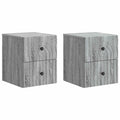 vidaXL Wisząca Szafka Nocna 2 pcs Szary Sonoma 33 x 34,5 x 40 cm
