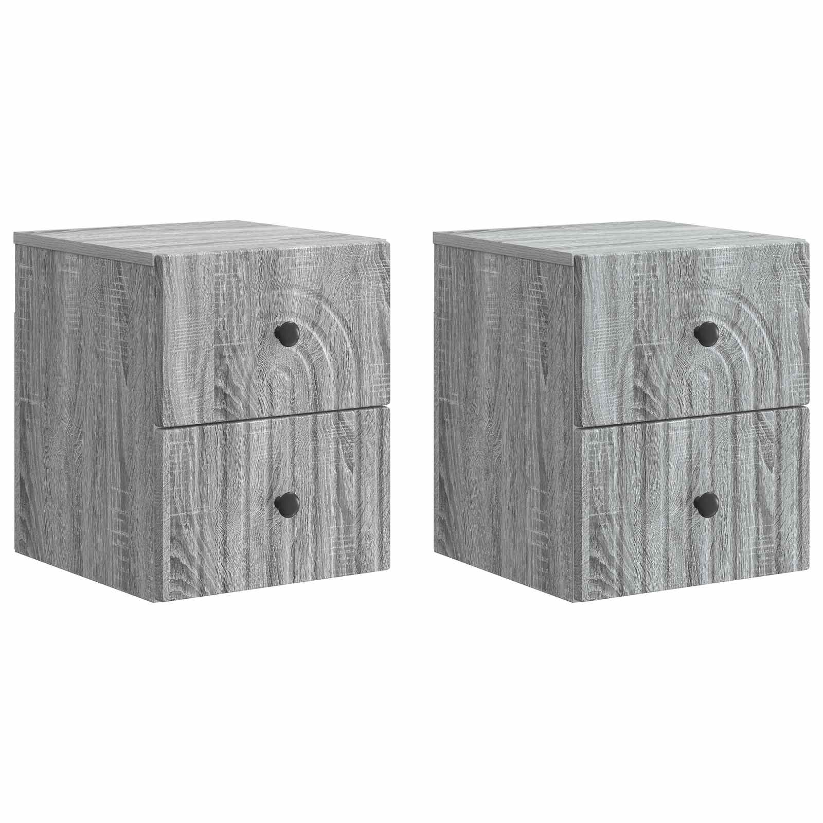 vidaXL Wisząca Szafka Nocna 2 pcs Szary Sonoma 33 x 34,5 x 40 cm