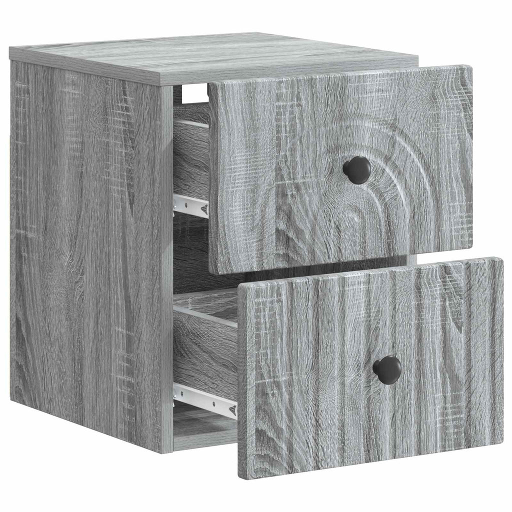 vidaXL Wisząca Szafka Nocna 2 pcs Szary Sonoma 33 x 34,5 x 40 cm