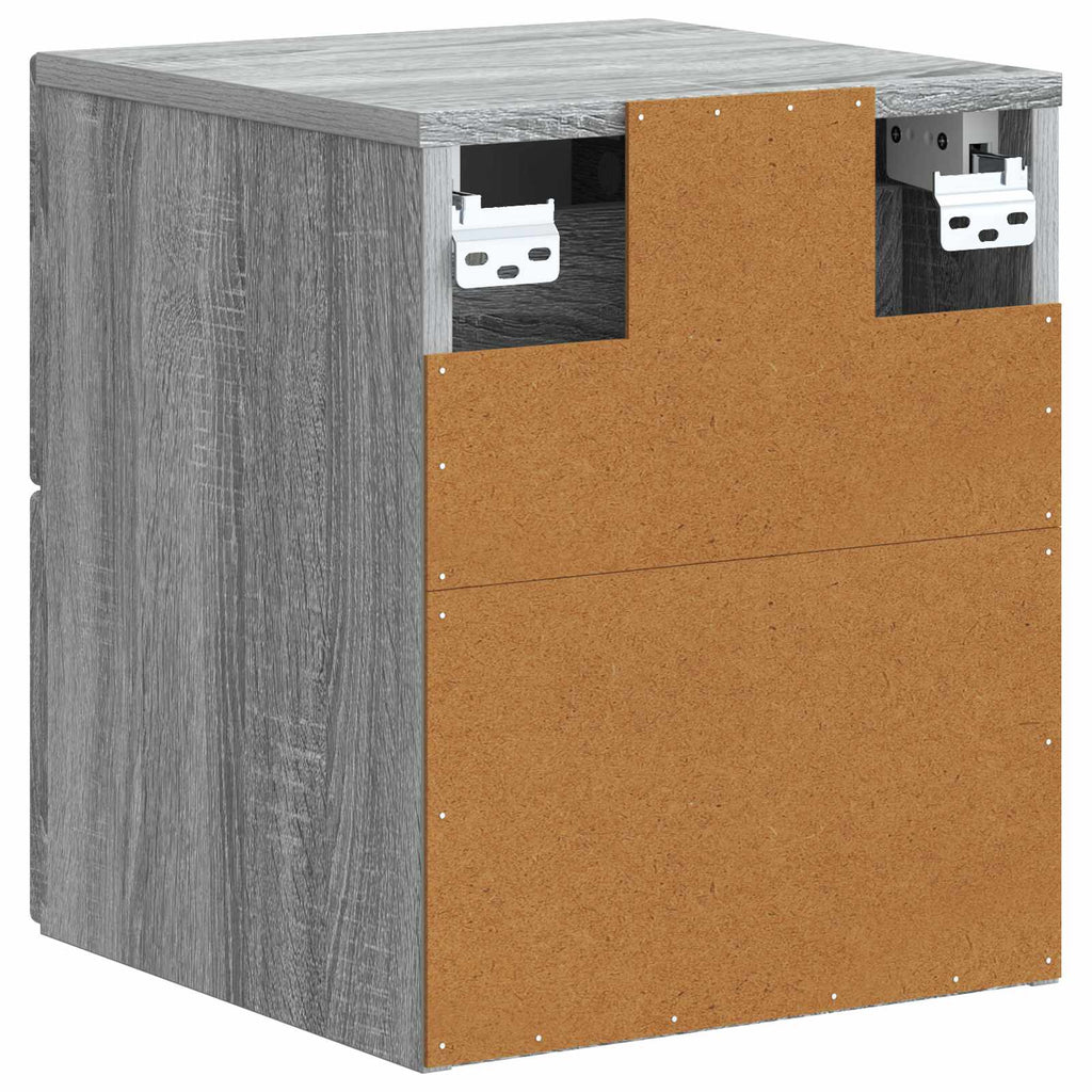 vidaXL Wisząca Szafka Nocna 2 pcs Szary Sonoma 33 x 34,5 x 40 cm