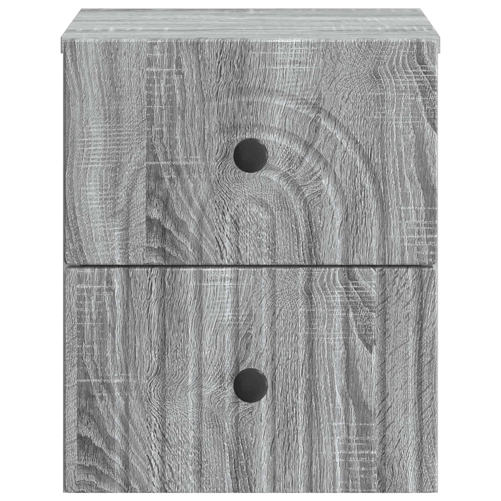 vidaXL Wisząca Szafka Nocna 2 pcs Szary Sonoma 33 x 34,5 x 40 cm