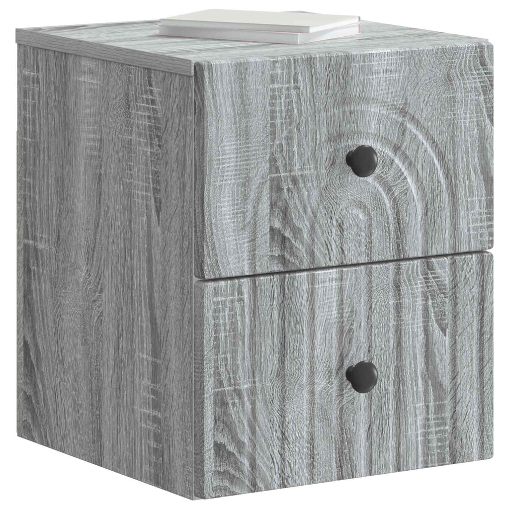 vidaXL Wisząca Szafka Nocna 2 pcs Szary Sonoma 33 x 34,5 x 40 cm