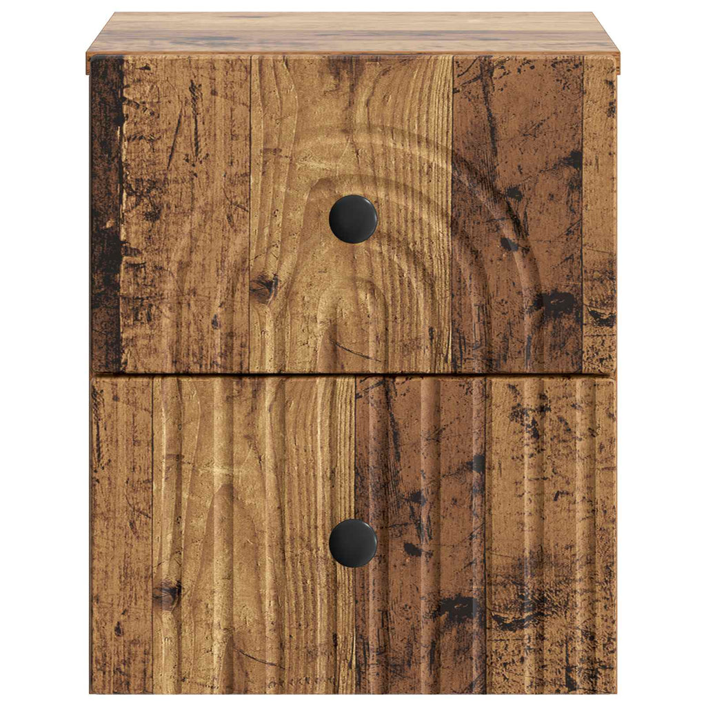 vidaXL Wisząca Szafka Nocna 2 pcs Stare drewno 33 x 34,5 x 40 cm