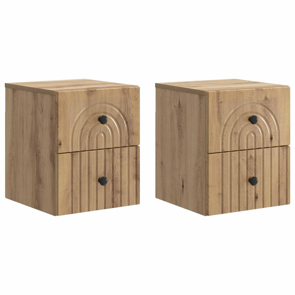 vidaXL Wisząca Szafka Nocna 2 pcs Dąb artisan 33 x 34,5 x 40 cm
