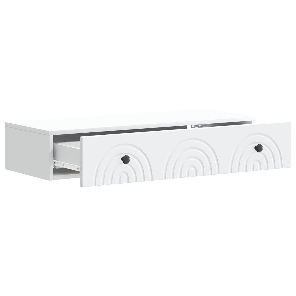 vidaXL Stolik boczny montowany na ścianie Biały 87,5 x 34,5 x 17 cm