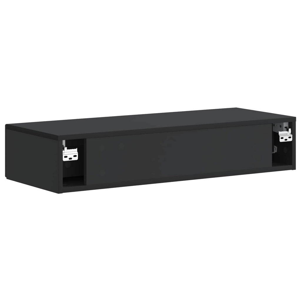 vidaXL Stolik boczny montowany na ścianie Czarny 87,5 x 34,5 x 17 cm