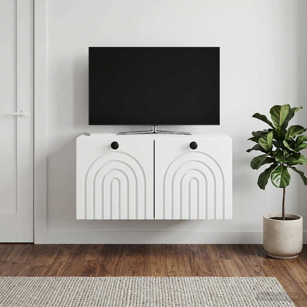 vidaXL Szafka RTV montowana na ścianie Biały 59,5 x 41 x 30 cm