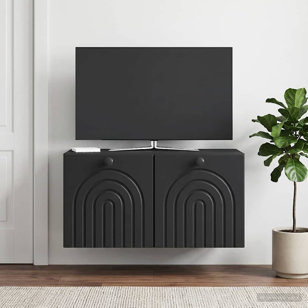 vidaXL Szafka RTV montowana na ścianie Czarny 59,5 x 41 x 30 cm
