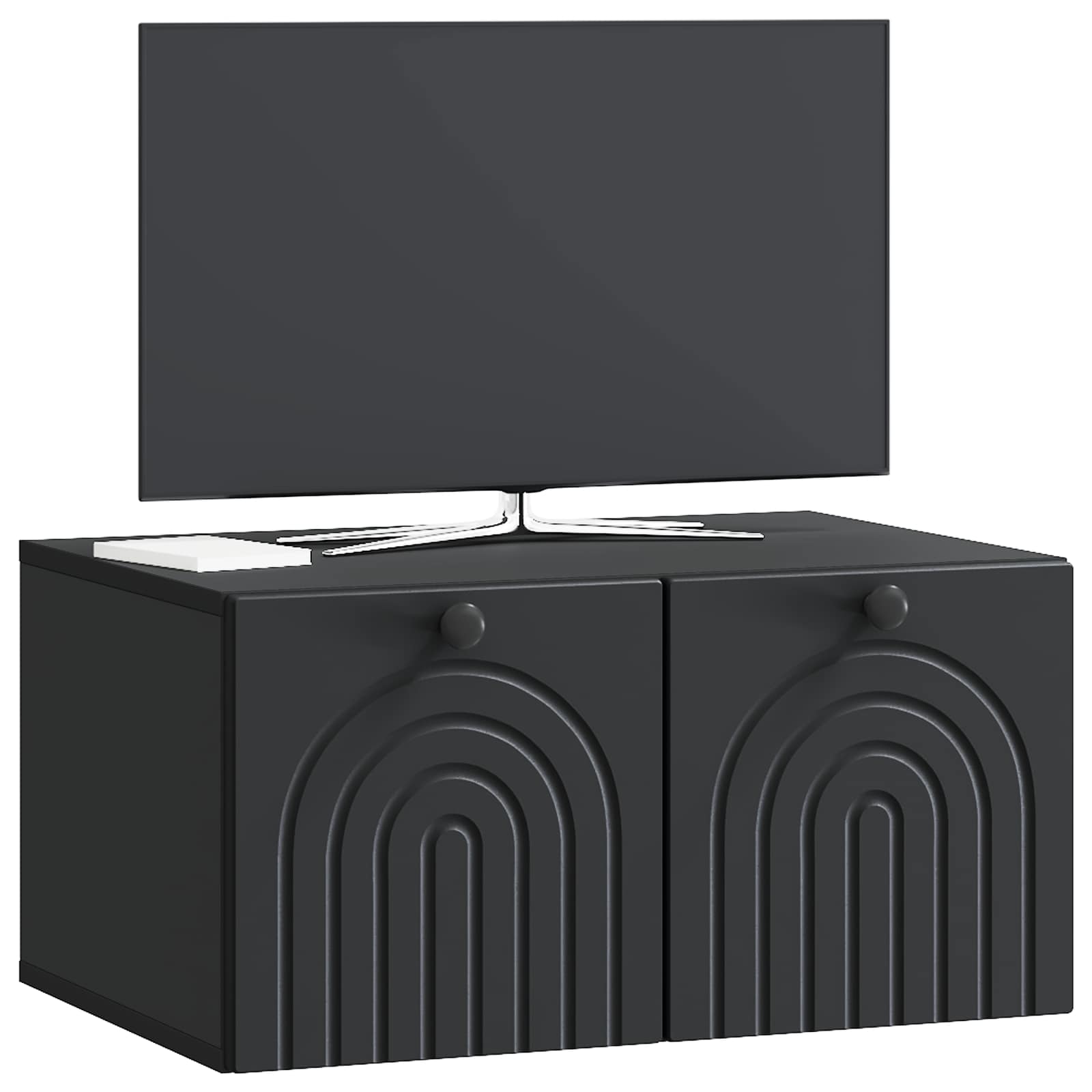 vidaXL Szafka RTV montowana na ścianie Czarny 59,5 x 41 x 30 cm