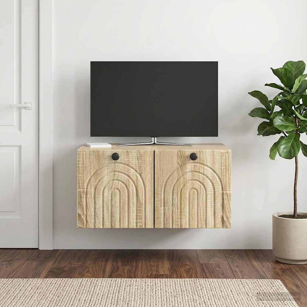 vidaXL Szafka RTV montowana na ścianie dąb Sonoma 59,5 x 41 x 30 cm