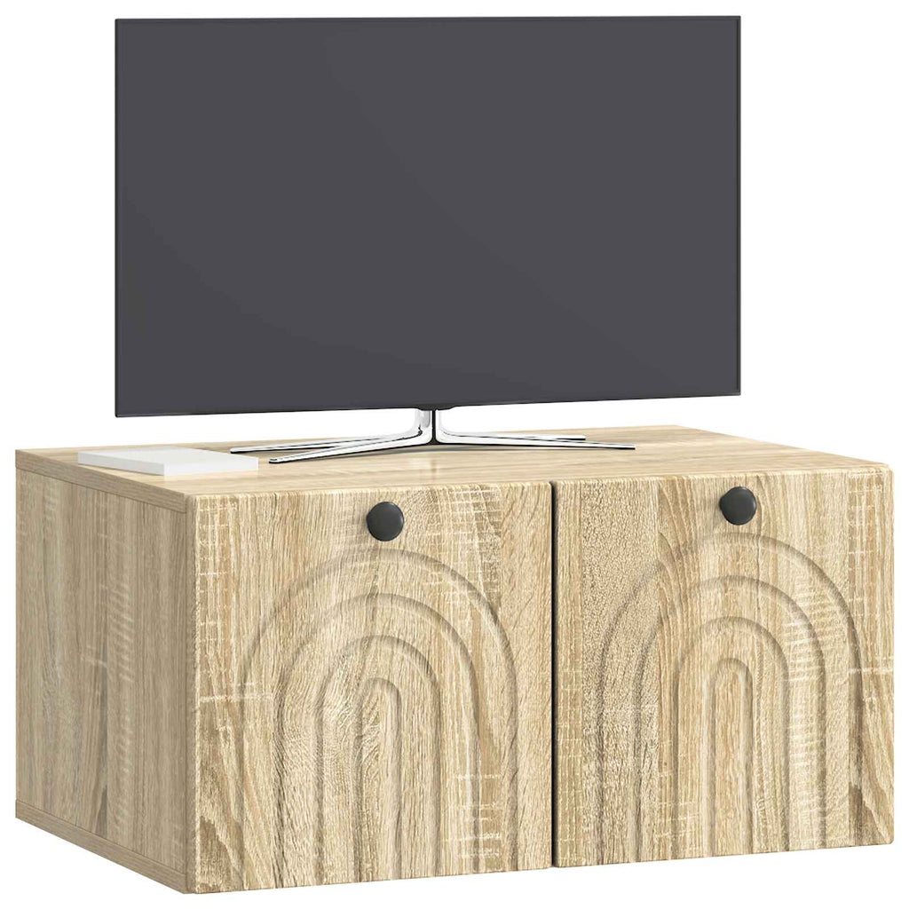 vidaXL Szafka RTV montowana na ścianie dąb Sonoma 59,5 x 41 x 30 cm