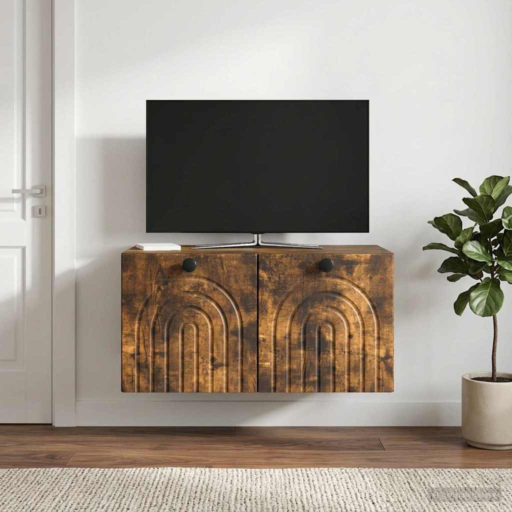 vidaXL Szafka RTV montowana na ścianie Dąb wędzony 59,5 x 41 x 30 cm