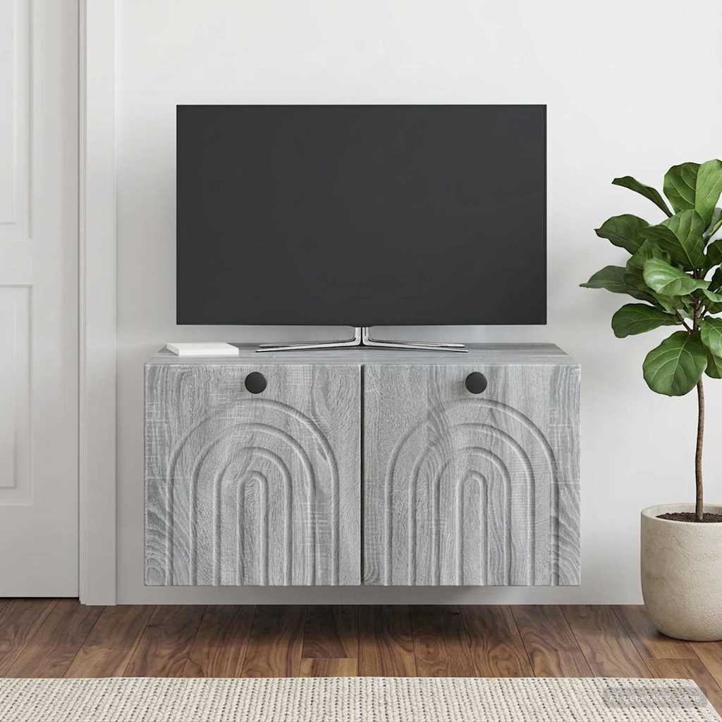 vidaXL Szafka RTV montowana na ścianie Szary Sonoma 59,5 x 41 x 30 cm