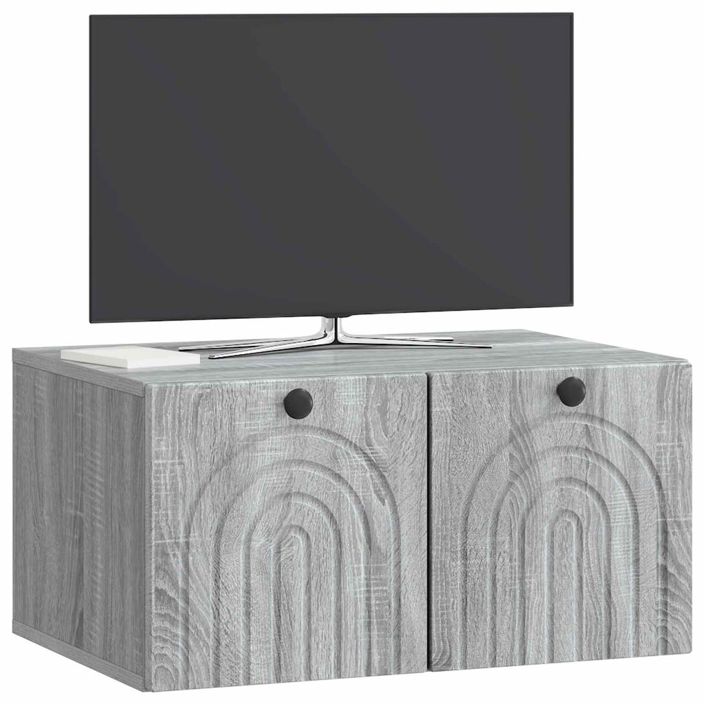 vidaXL Szafka RTV montowana na ścianie Szary Sonoma 59,5 x 41 x 30 cm