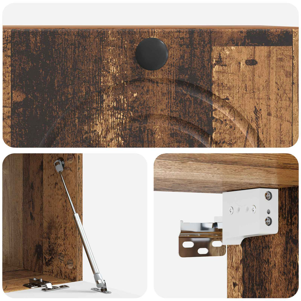 vidaXL Szafka RTV montowana na ścianie Stare drewno 59,5 x 41 x 30 cm
