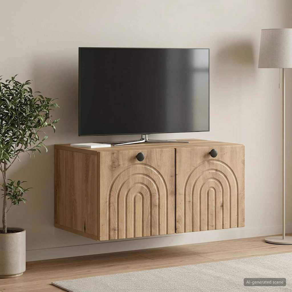 vidaXL Szafka RTV montowana na ścianie 59,5 x 41 x 30 cm Dąb artisan