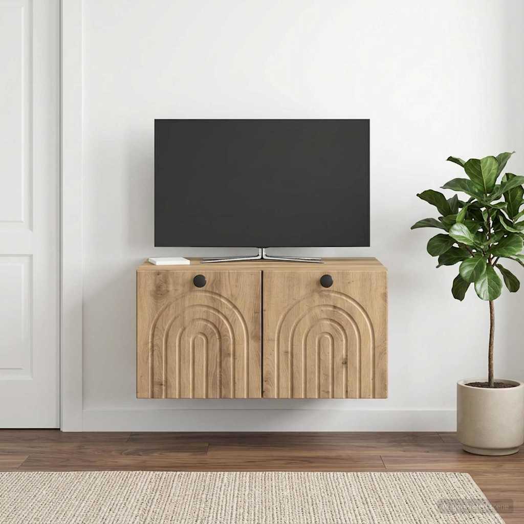 vidaXL Szafka RTV montowana na ścianie 59,5 x 41 x 30 cm Dąb artisan