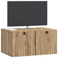 vidaXL Szafka RTV montowana na ścianie Dąb artisan 59,5 x 41 x 30 cm