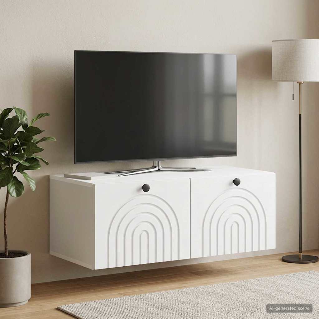 vidaXL Szafka RTV montowana na ścianie Biały 78,5 x 41 x 30 cm