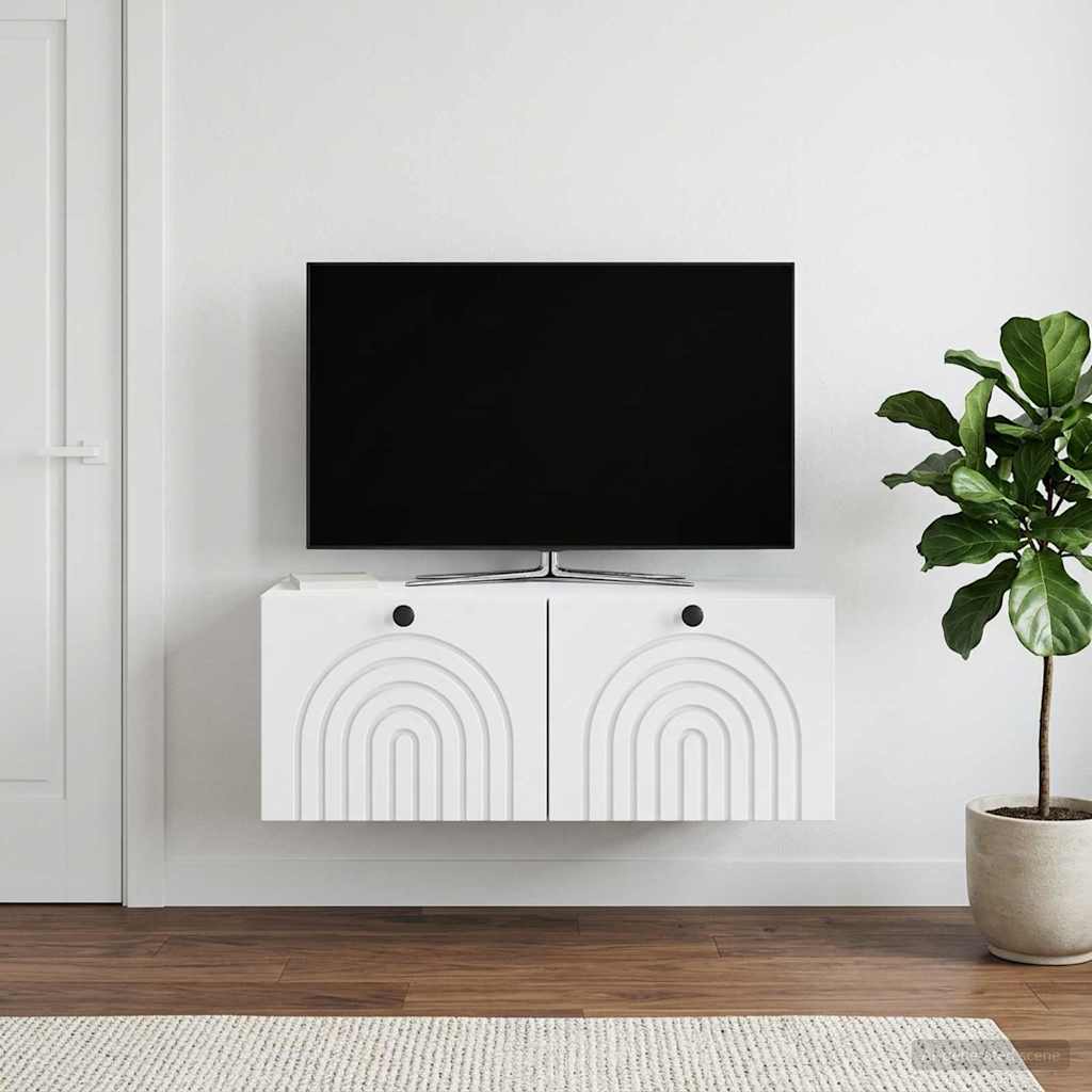 vidaXL Szafka RTV montowana na ścianie Biały 78,5 x 41 x 30 cm
