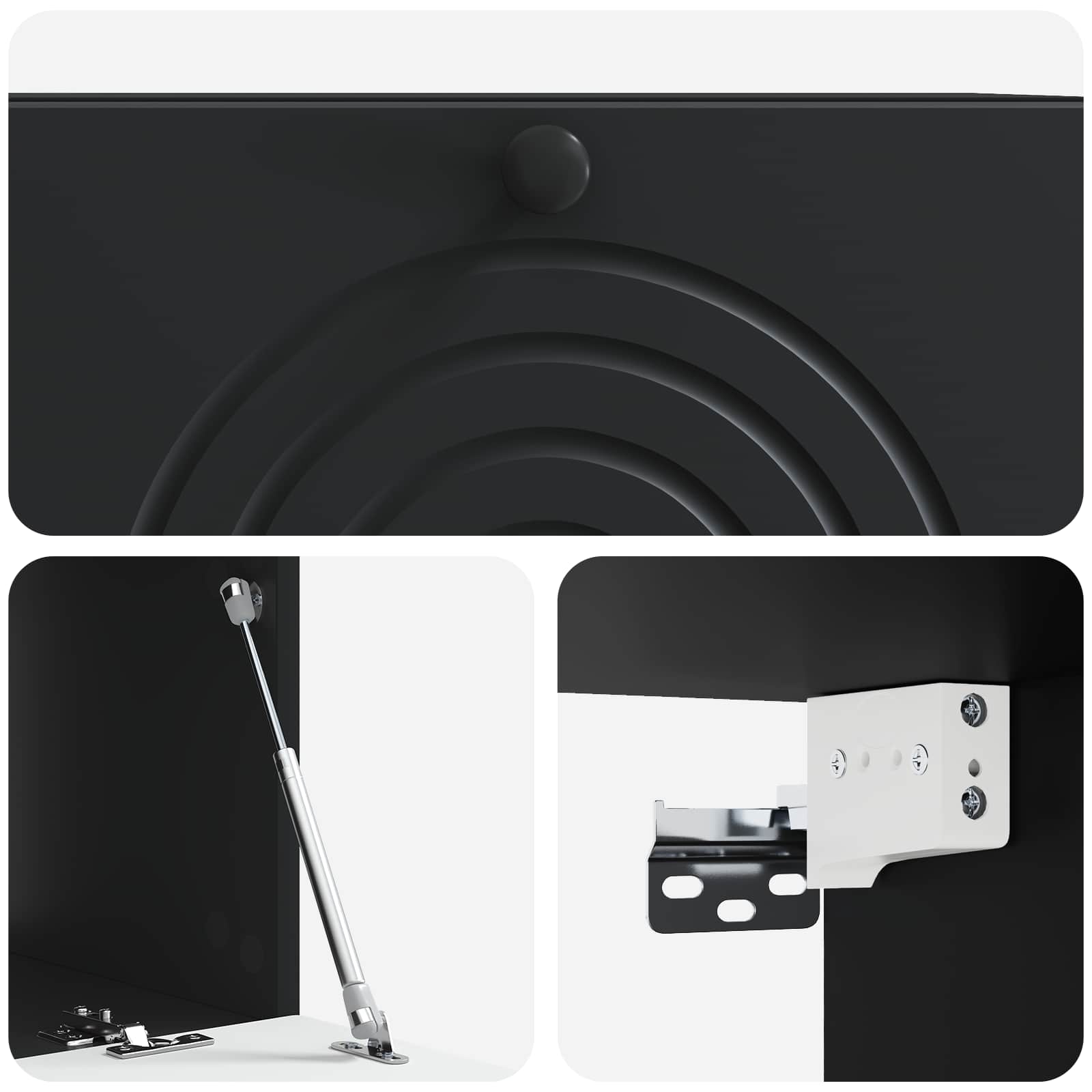 vidaXL Szafka RTV montowana na ścianie Czarny 78,5 x 41 x 30 cm