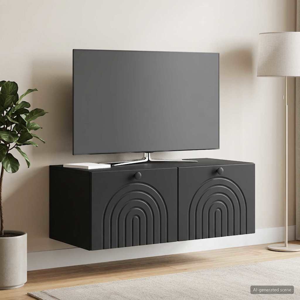vidaXL Szafka RTV montowana na ścianie Czarny 78,5 x 41 x 30 cm